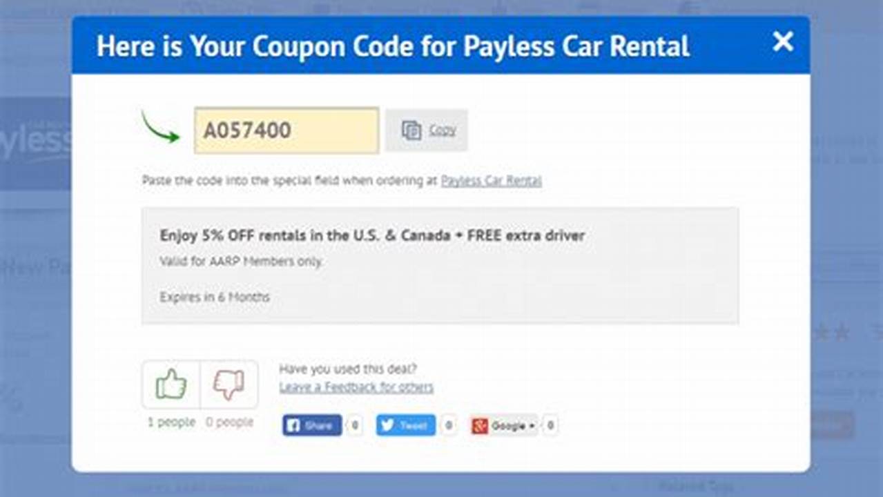 Payless Car Rental Coupon Code 2024