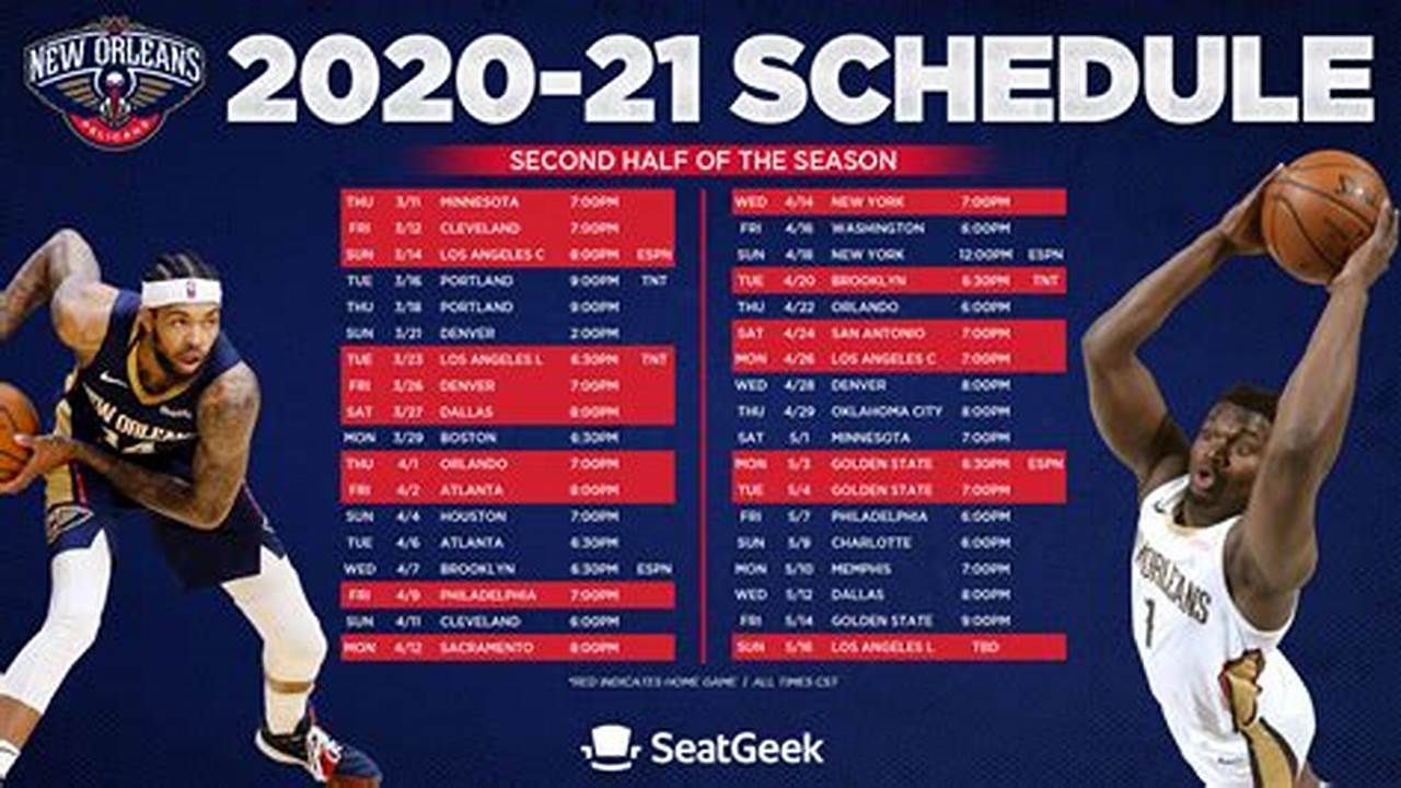 Pelicans Schedule 2024-2024