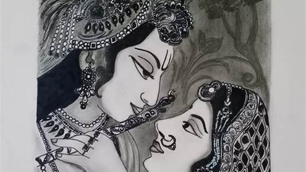 Pencil Art: Stunning Portraits of Radha Krishna