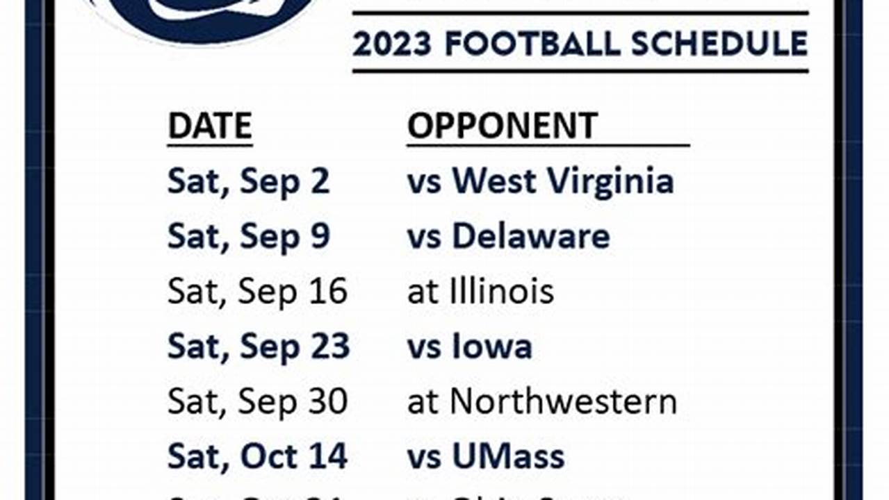 Penn State 2024 Football Schedule Poster