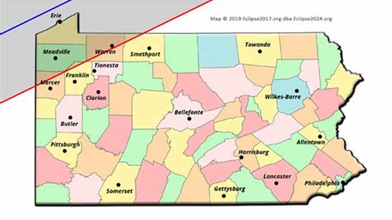 Pennsylvania Cities In The Path Of Totality For The 2024 Eclipse Here Is A Listing Of All Cities And Towns In Pennsylvania In The Path Of Totality For 2024., 2024