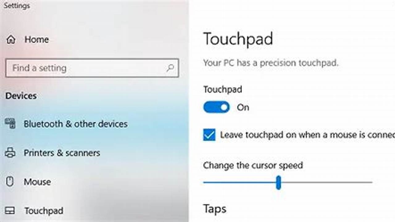 Periksa Pengaturan Touchpad Untuk Memastikannya Aktif., Tutorial