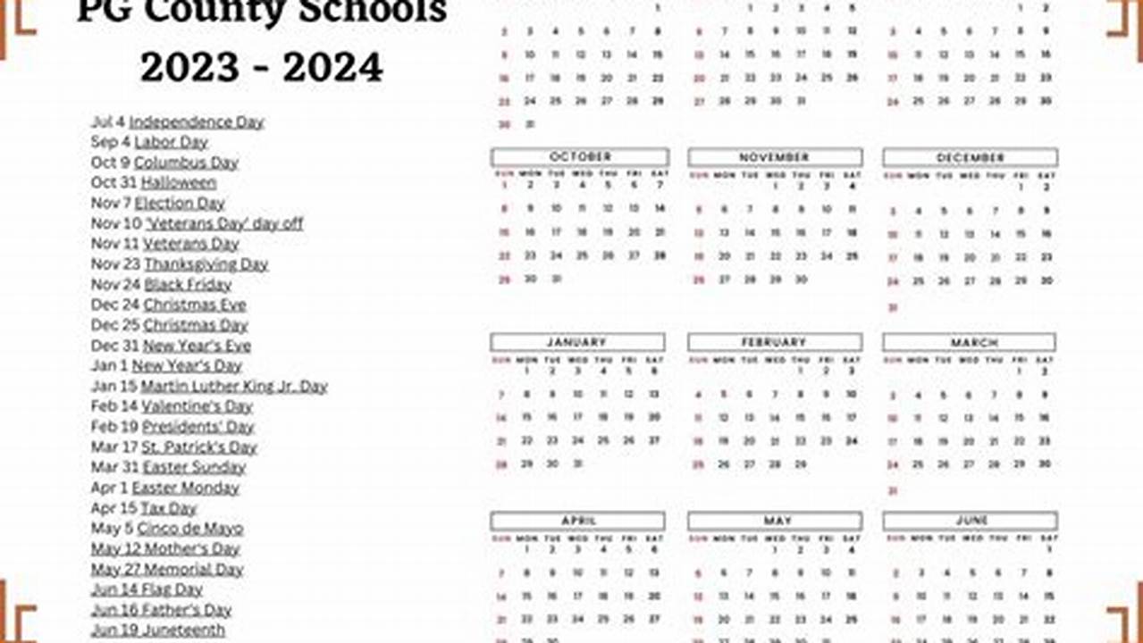 Pg County Calendar 2024