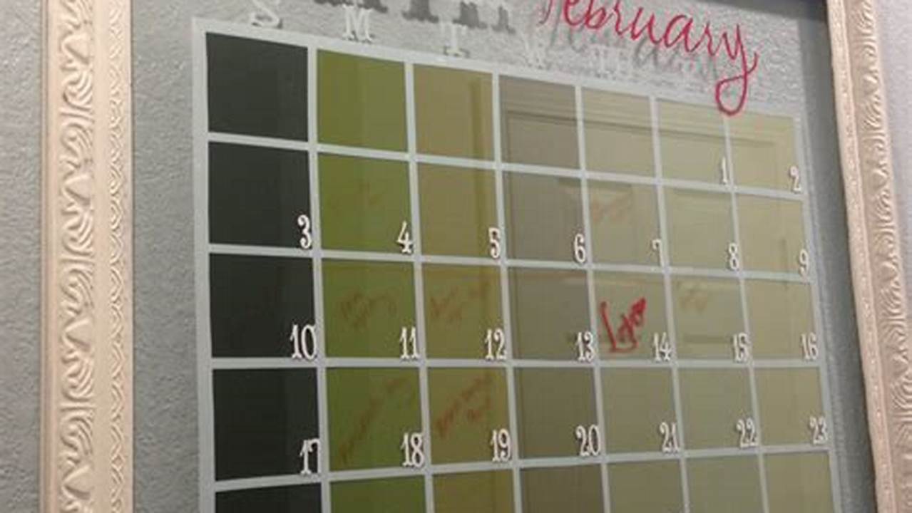 Picture Frame Dry Erase Calendar