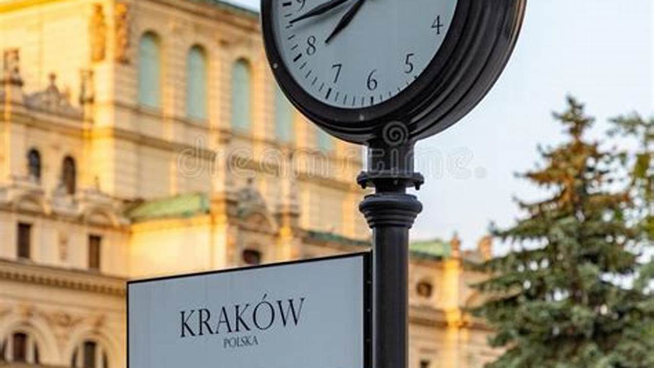 Pictured Here Are Clocks On The Revitalized Holy Spirit Square In Krakow, Poland., 2024