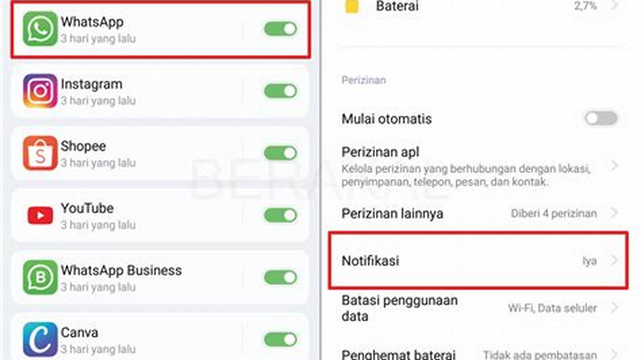 Pilih Notifikasi, Cara Media Sosial