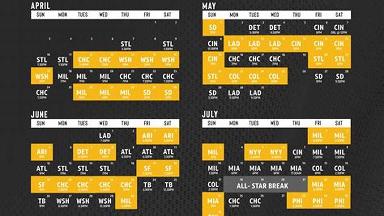 Pittsburgh Pirates 2024 Home Schedule