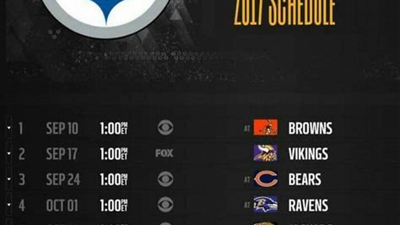 Pittsburgh Steelers 2024 Football Schedule