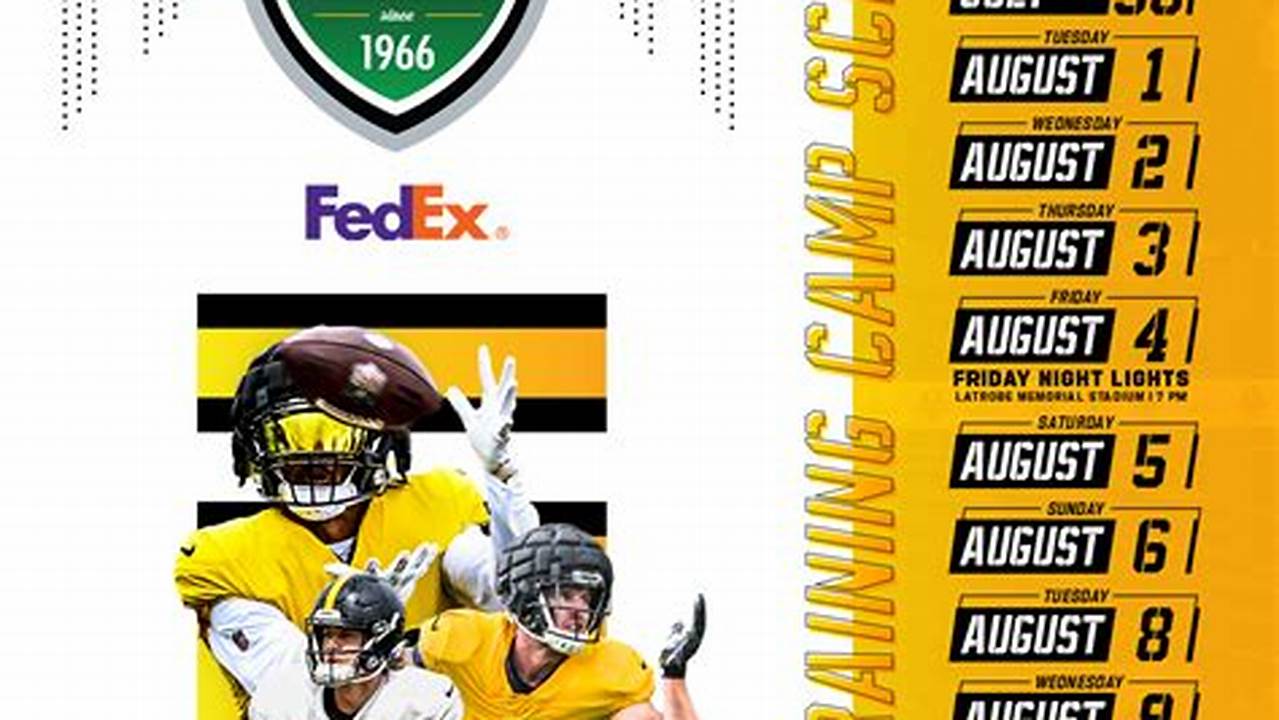 Pittsburgh Steelers Training Camp 2024 Schedule Tickets
