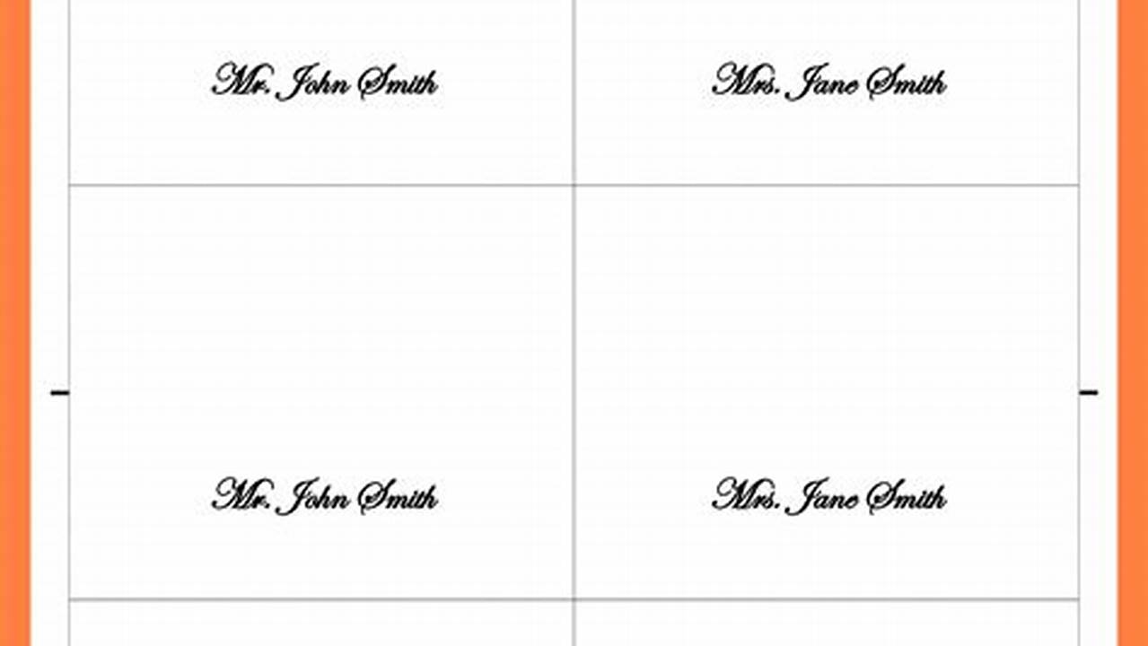 Discover the Secrets of Stunning Place Cards with "Place Card Template Word"