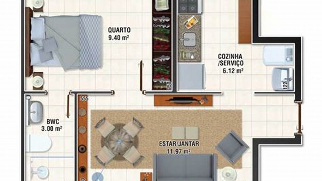 Plantas De Casas Com 36M2 1 Quarto