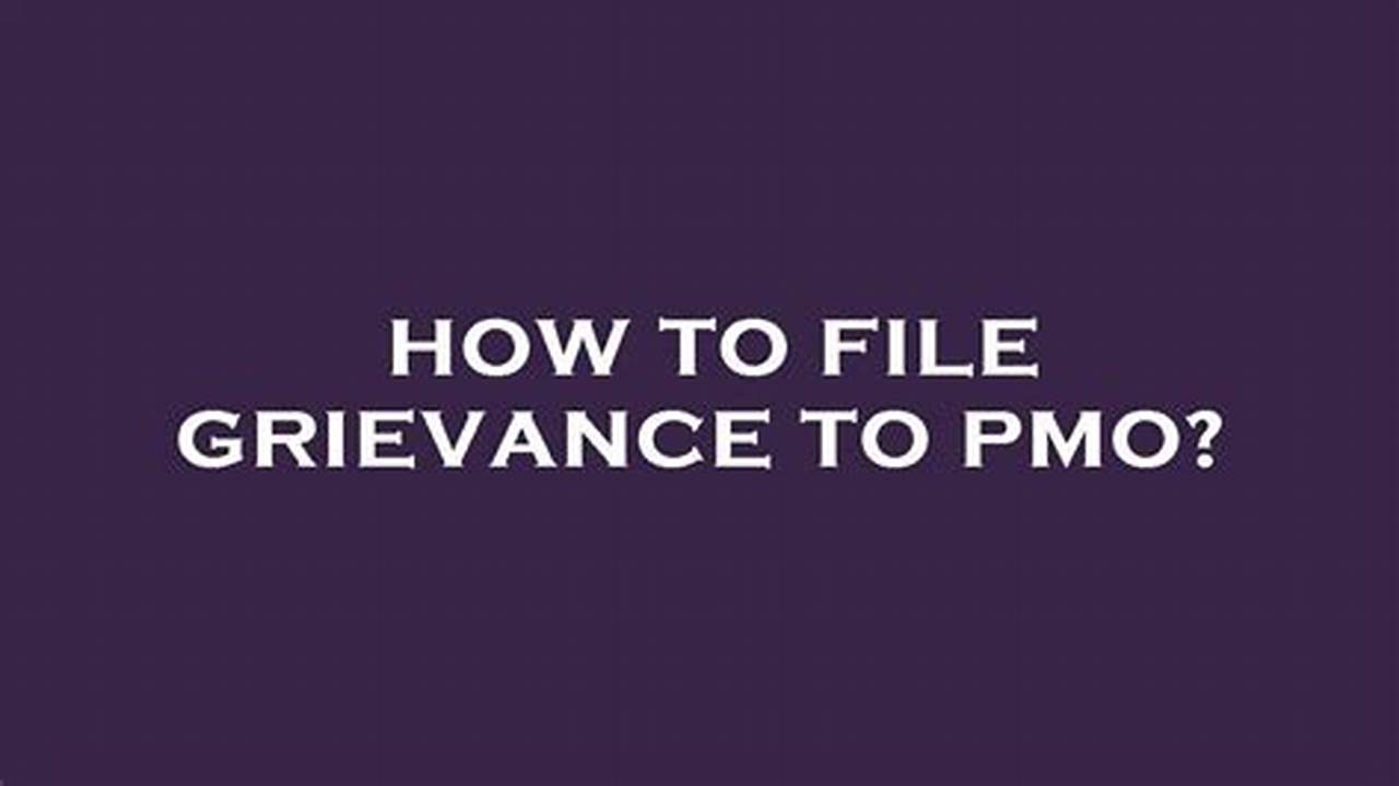 Pmo Grievance Portal Status