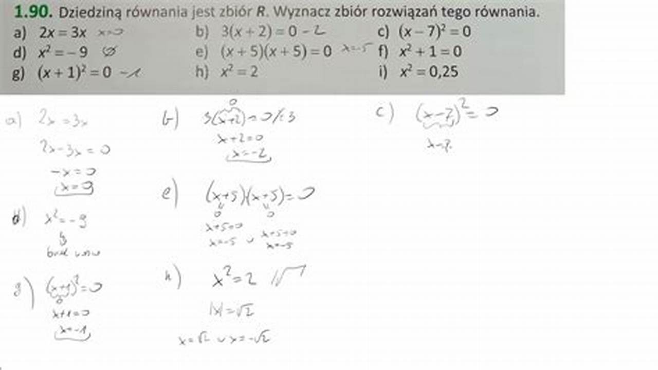 Podaj Przykład Równania Którego Dzielną Jest Zbiór R