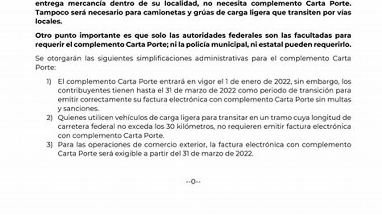 PróRroga Carta Porte 2024