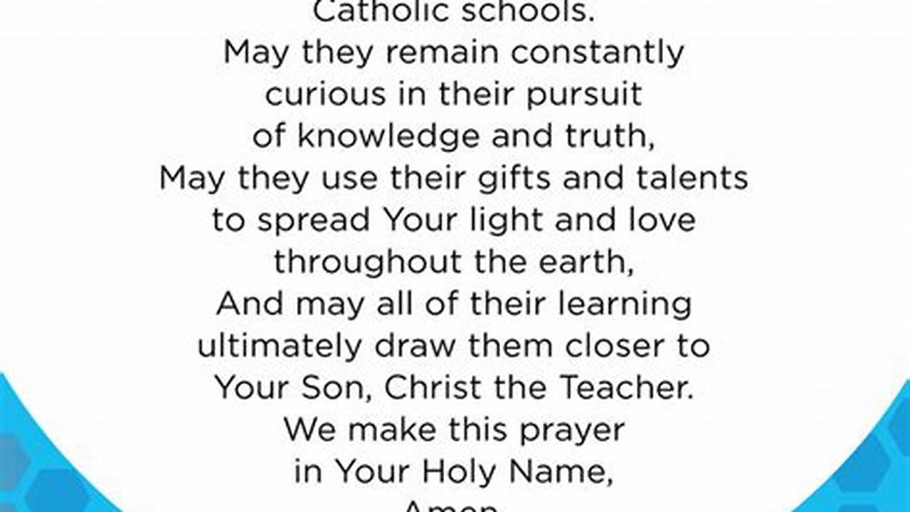 Prayer For Catholic Schools Week 2024