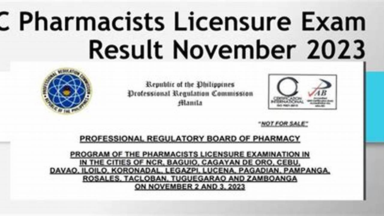 Prc Pharmacy Board Exam 2024 Result