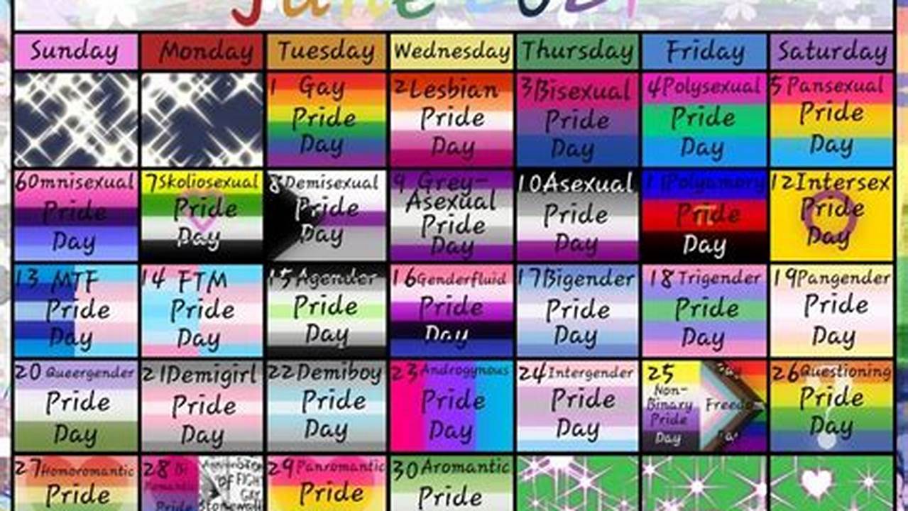 Pride 2024 Calendar Weekly