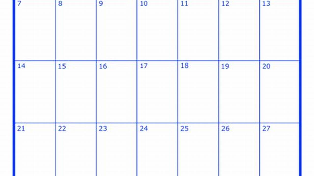 Printable Blank Monthly Calendar 2024