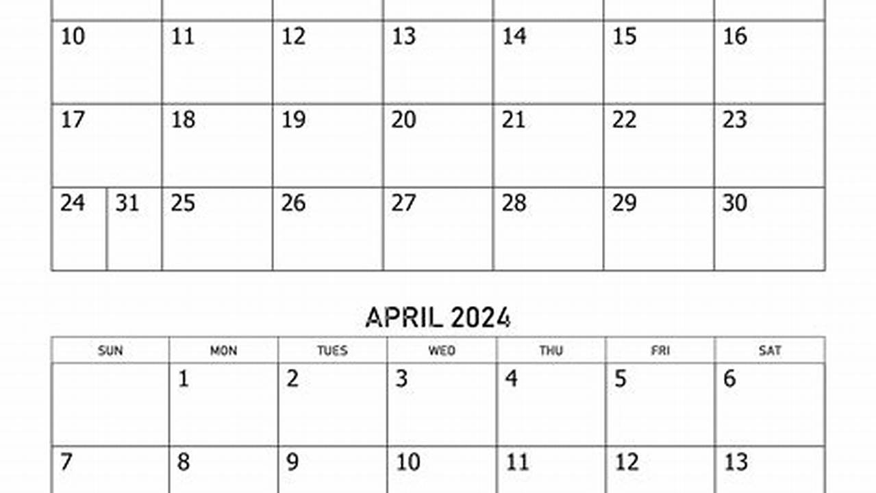 Printable Calendar 2024 March And April