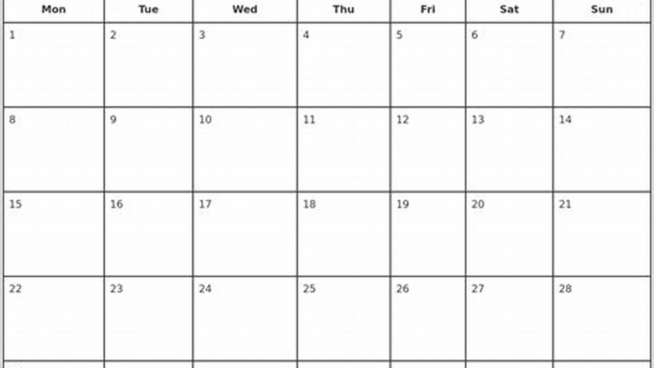 Printable Calendar April 2024 Monday Start