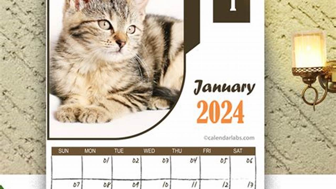 Printable Cat Calendar 2024