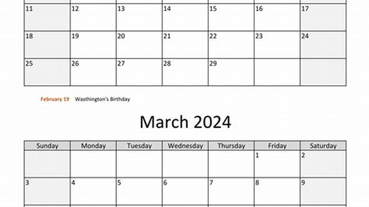 Printable February And March 2024 Calendar Week Calendar