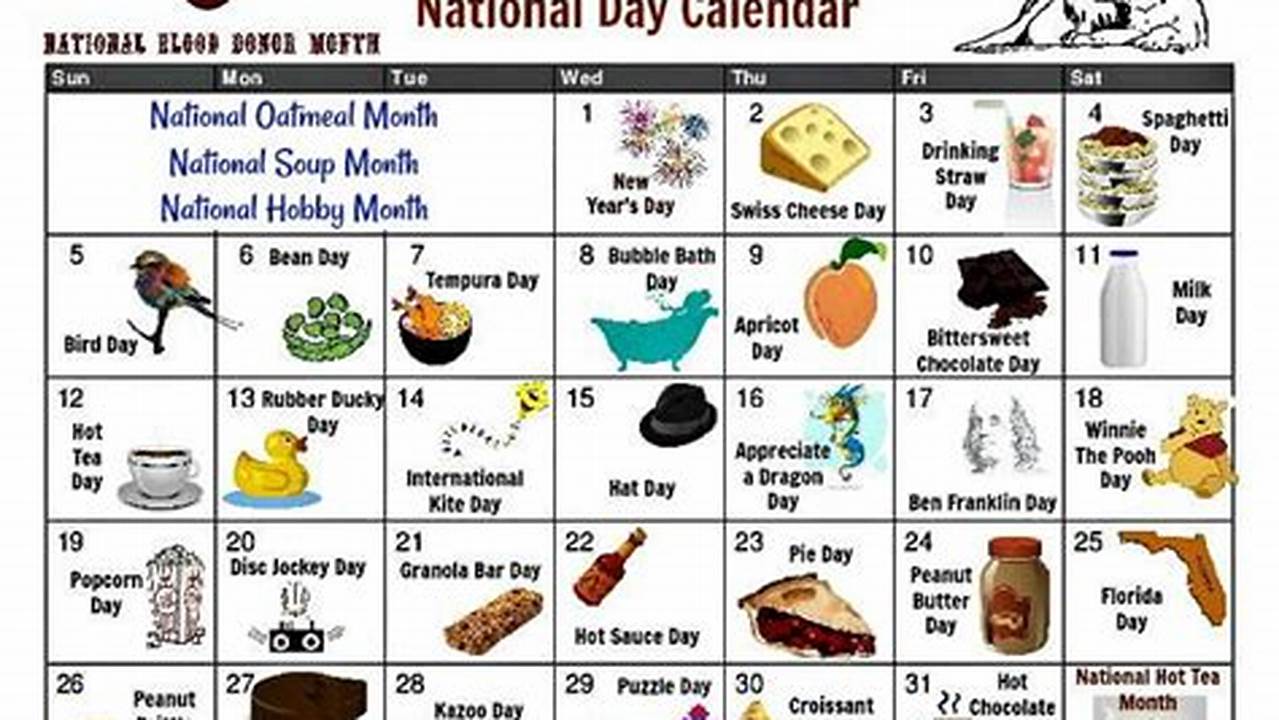 Printable National Day Calendar 2024