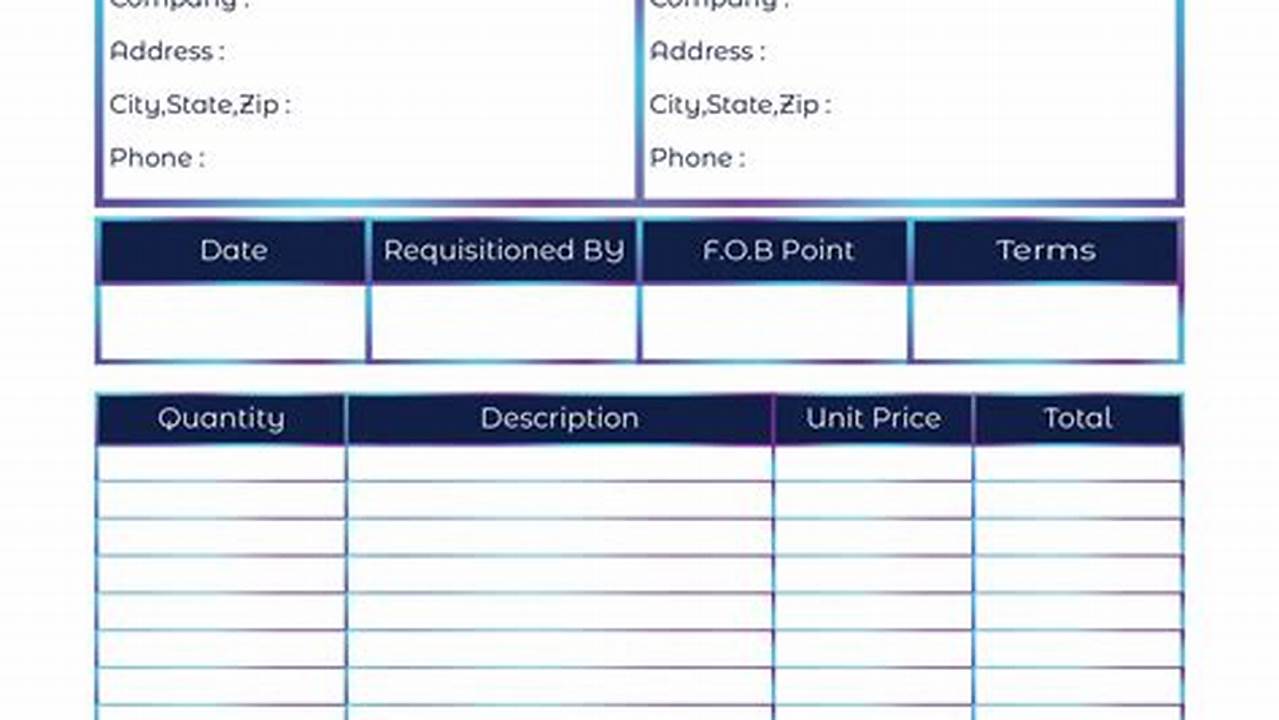 Printable Purchase Order Template: A Comprehensive Guide for Businesses