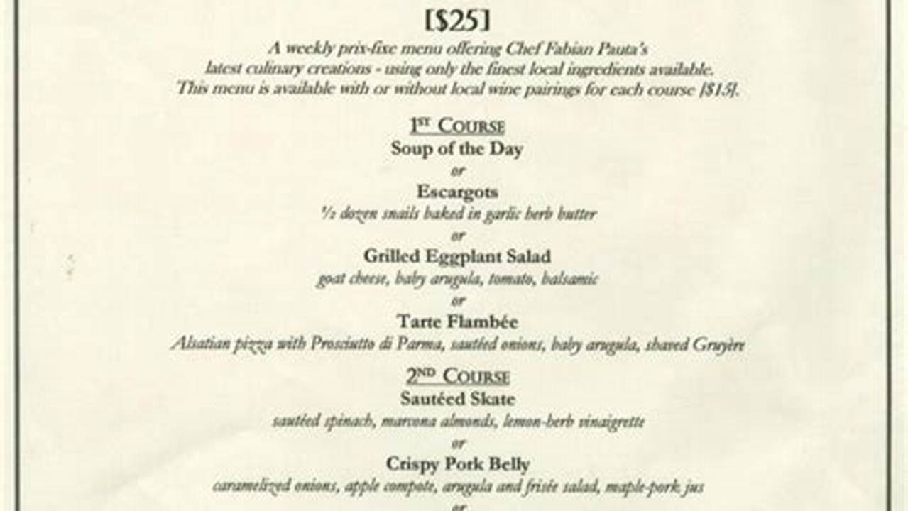 Prix Fixe Price Is $30, $35, $40, $45, Or $50 Per Person, Depending On The Restaurant;, 2024