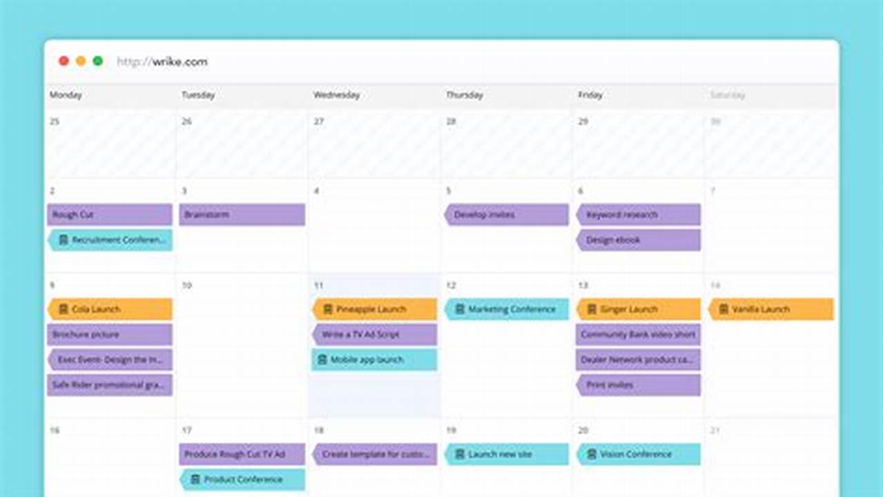 Project Management Software Calendar
