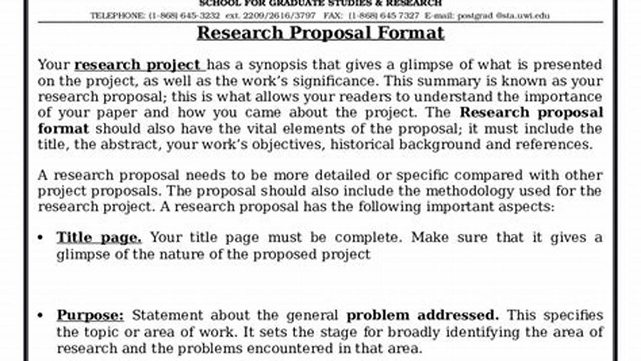 Proposal Format And Content Each Proposal Must Include The Following, 2024