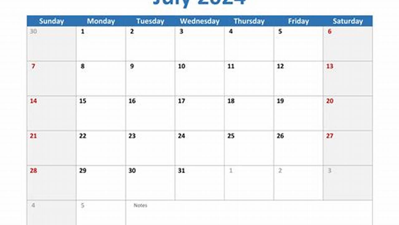 Proposal July 2024 Calendar Printable Free