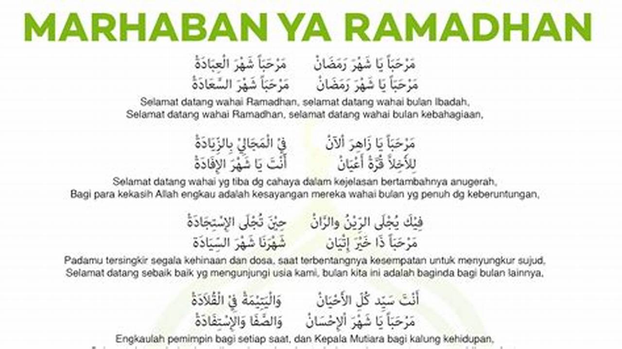 Pujian Kepada Nabi SAW Dalam Lirik Sholawat Marhaban Ya Ramadhan, Ramadhan