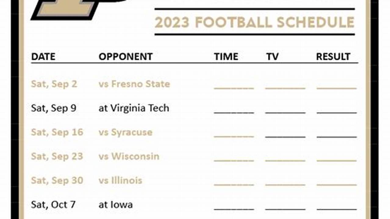 Purdue 2024 Fall Calendar 2023 Schedule