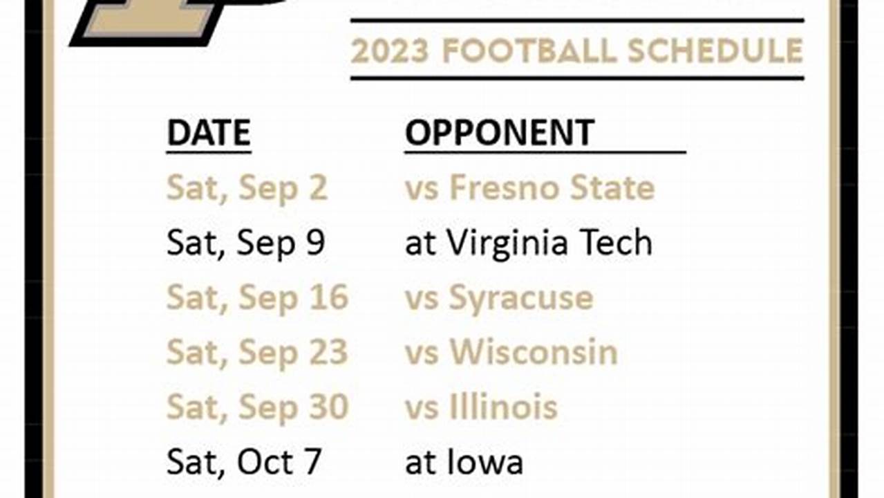 Purdue Football Schedule 2024 Homecoming