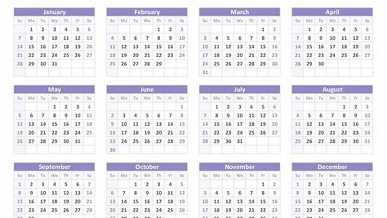 Purple 2024 Calendar