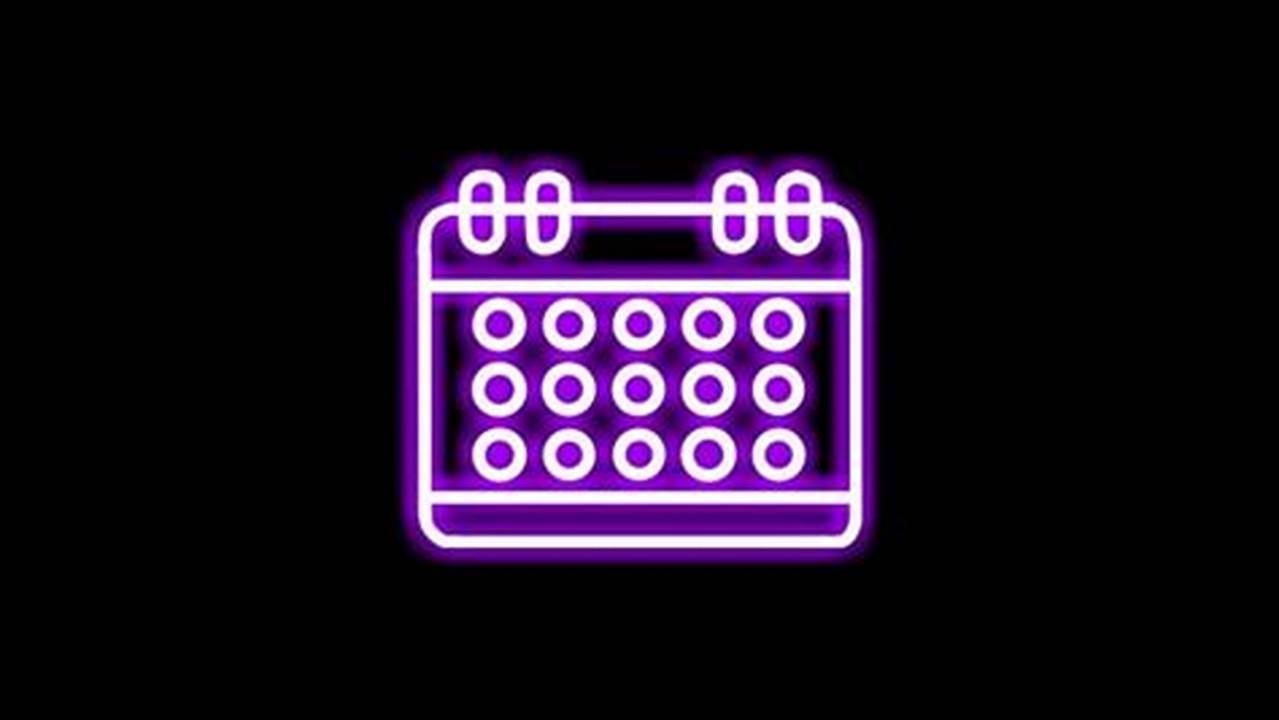 Purple Neon Calendar Icon