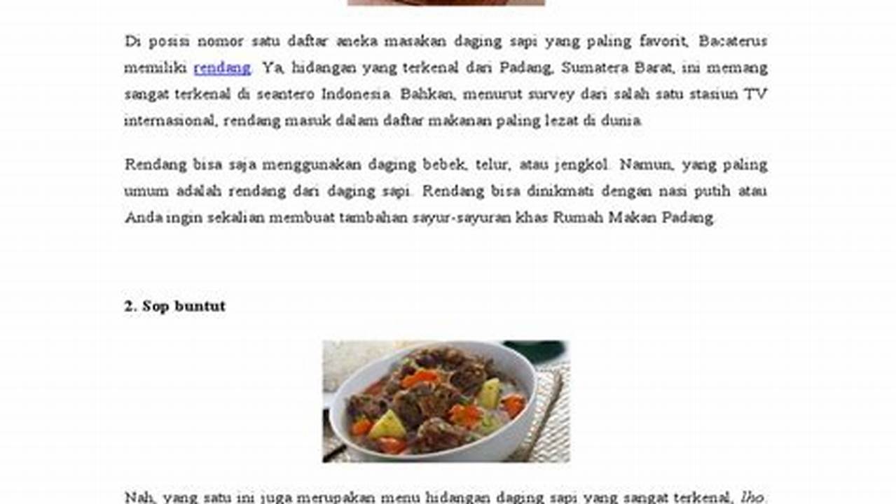 Ragam Pengolahan, Resep