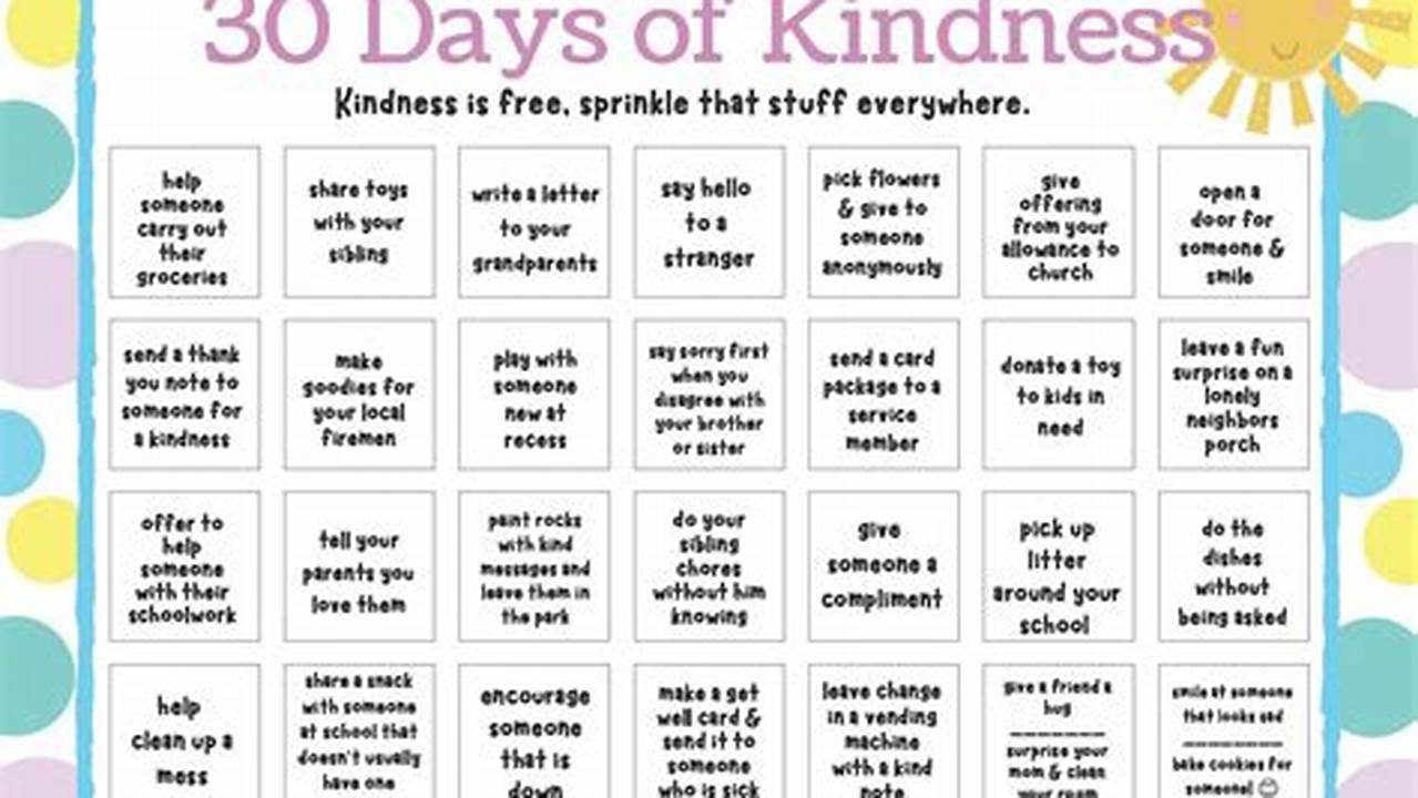 Random Acts Of Kindness Calendar 2024