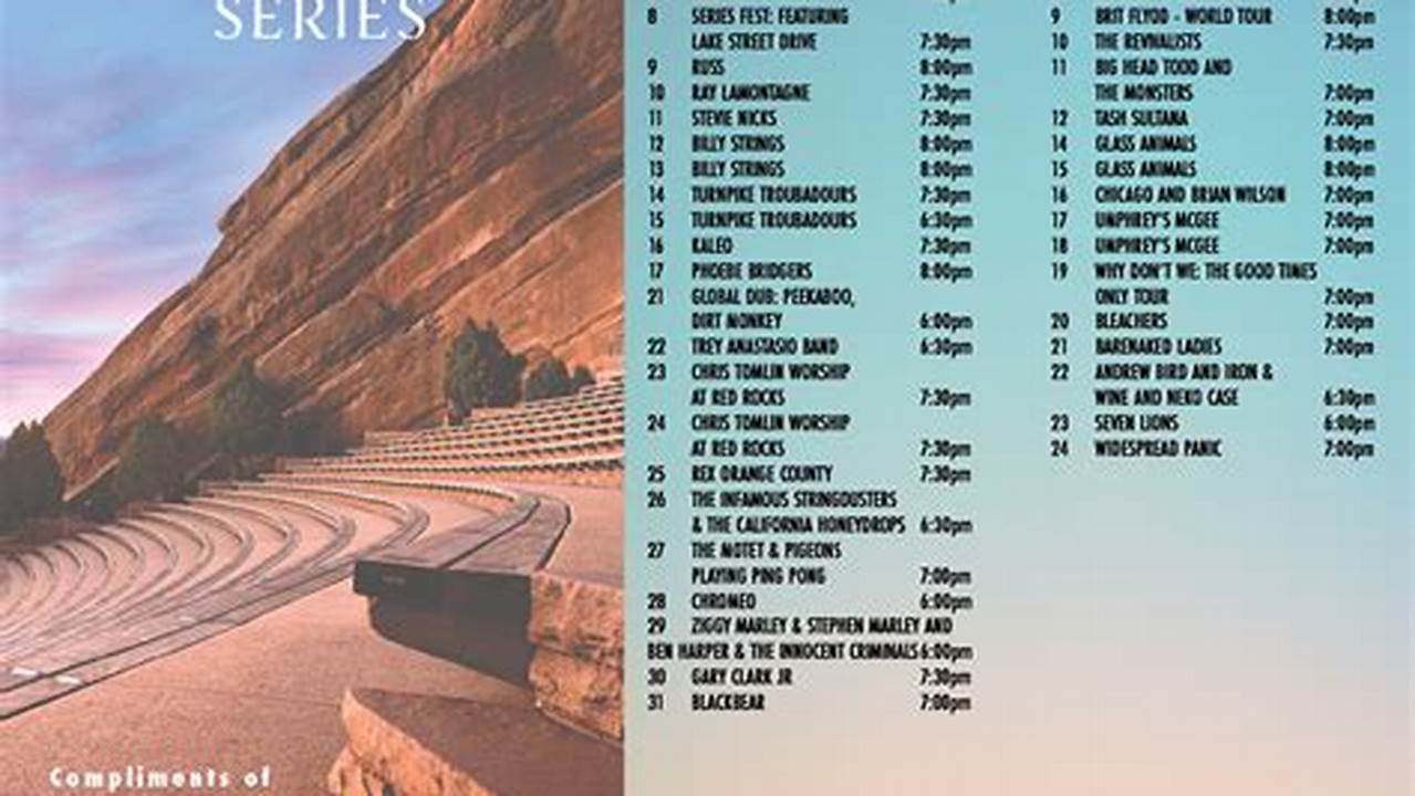 Red Rocks 2024 Schedule Of Events
