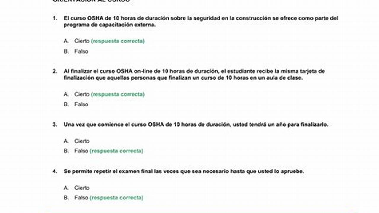Respuestas De Osha 10 En EspañOl 2024