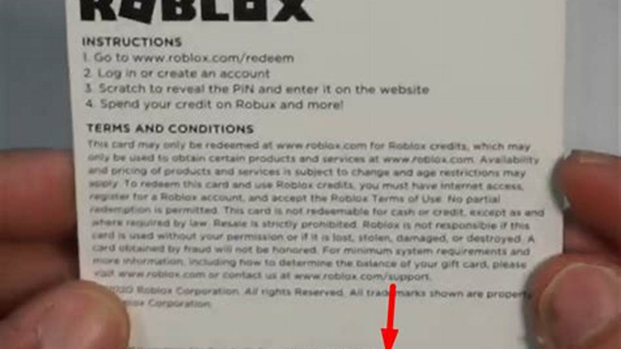 Roblox Gift Card Codes 2024 Unused