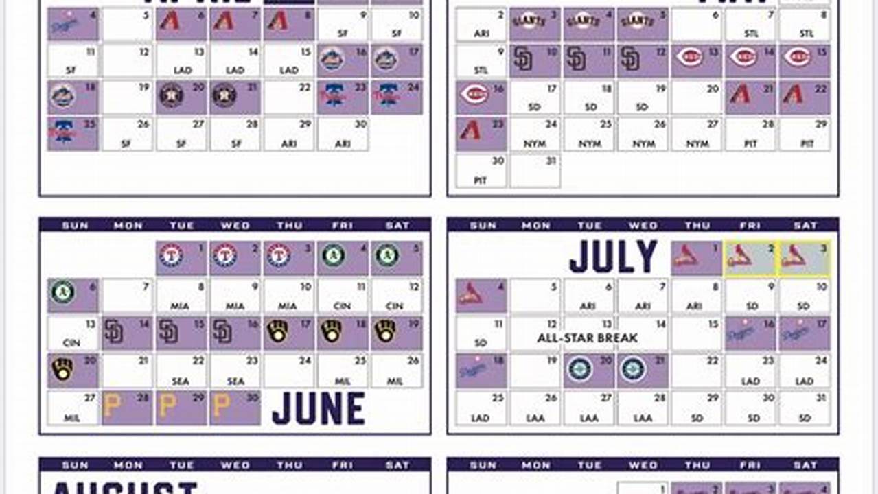 Rockies Baseball Calendar