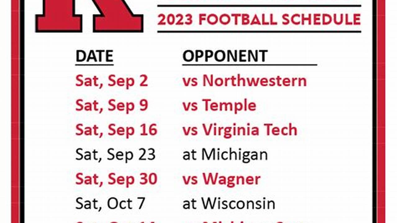 Rutgers Football Schedule 2024