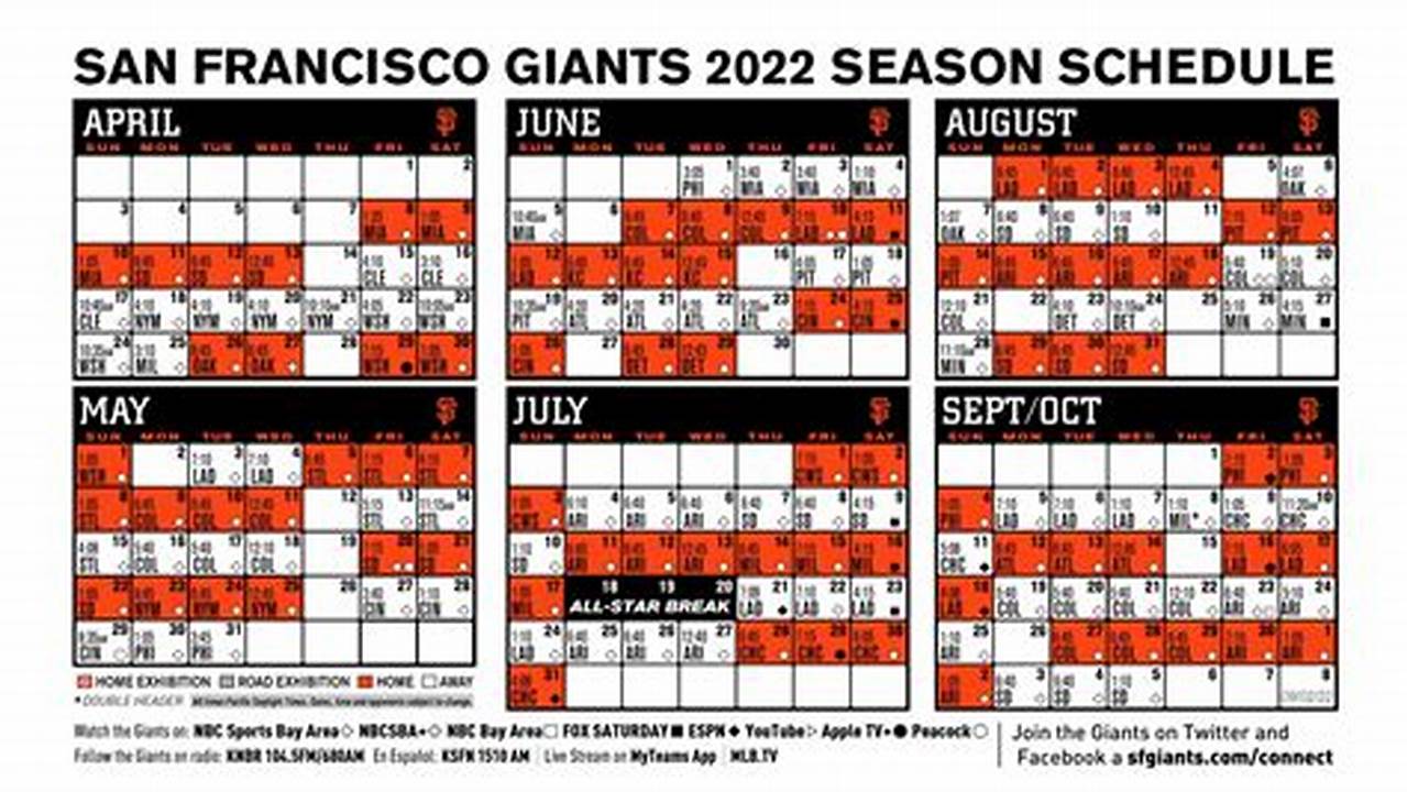 San Francisco Giants 2024 Printable Schedule