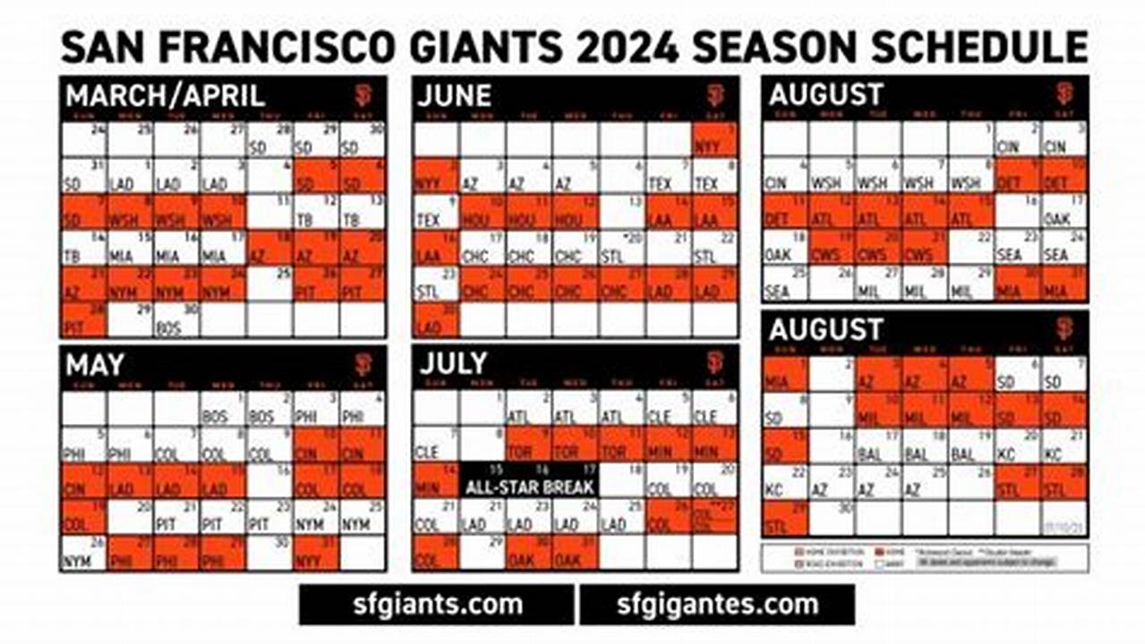 San Francisco Giants Baseball Schedule 2024