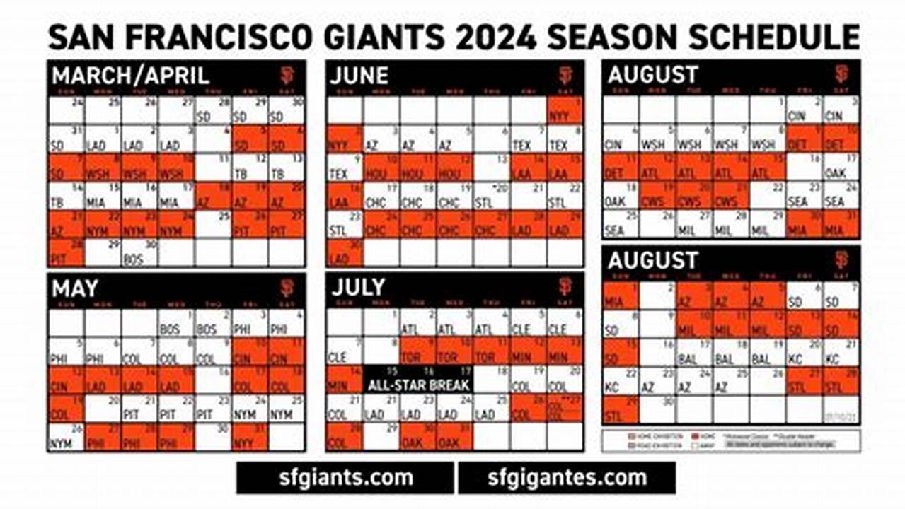 San Francisco Giants Schedule 2024
