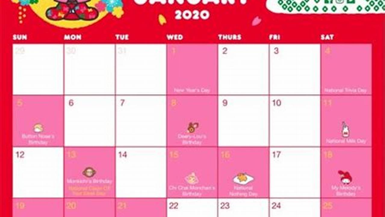 Sanrio 2024 Calendar Calculator Code