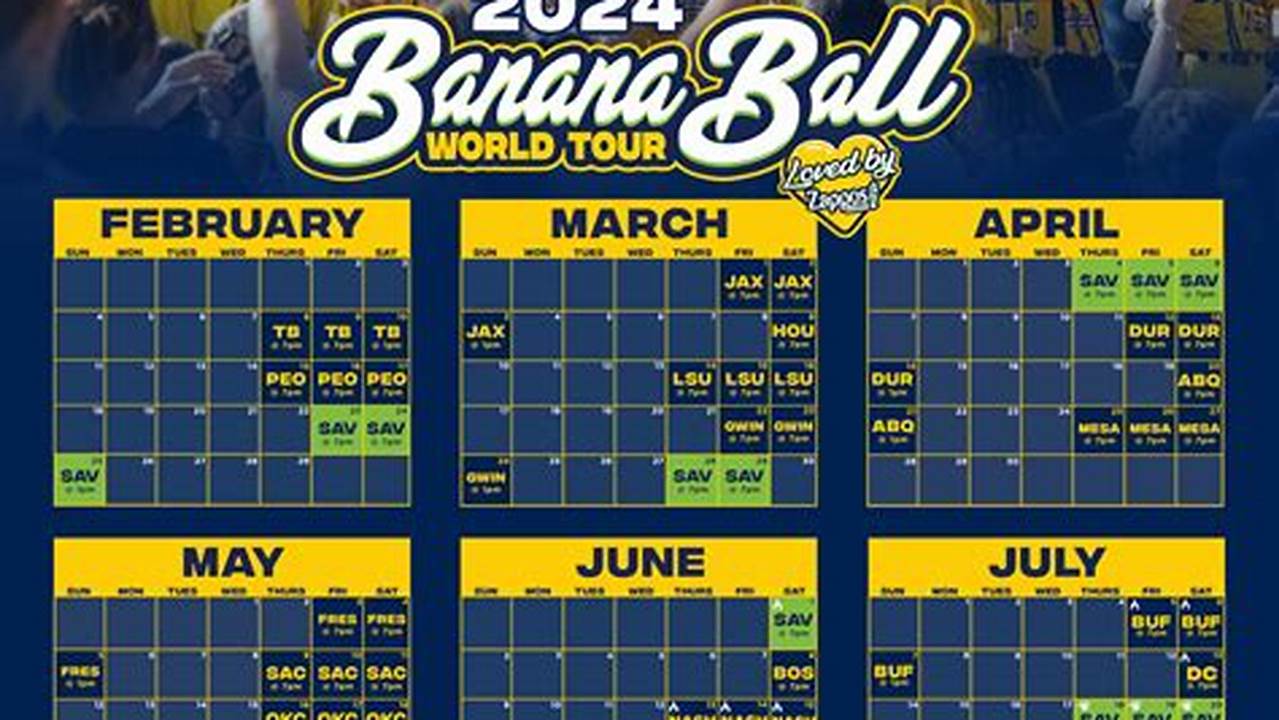Savannah Bananas World Tour 2024 Schedule