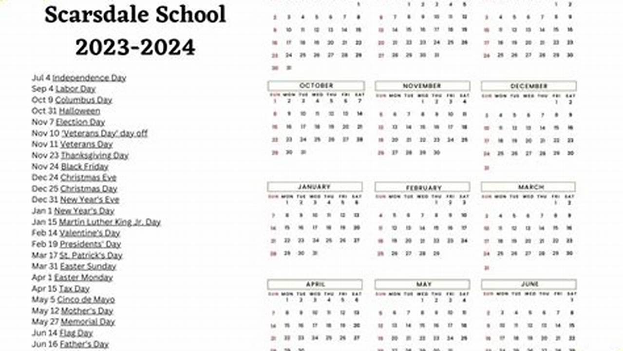 Scarsdale Schools Calendar 2024-24